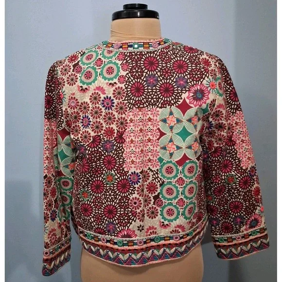 Christophe Sauvat Linda Jacket Blazer Sm Embellished Embroidered Crop Colorful - Picture 15 of 16